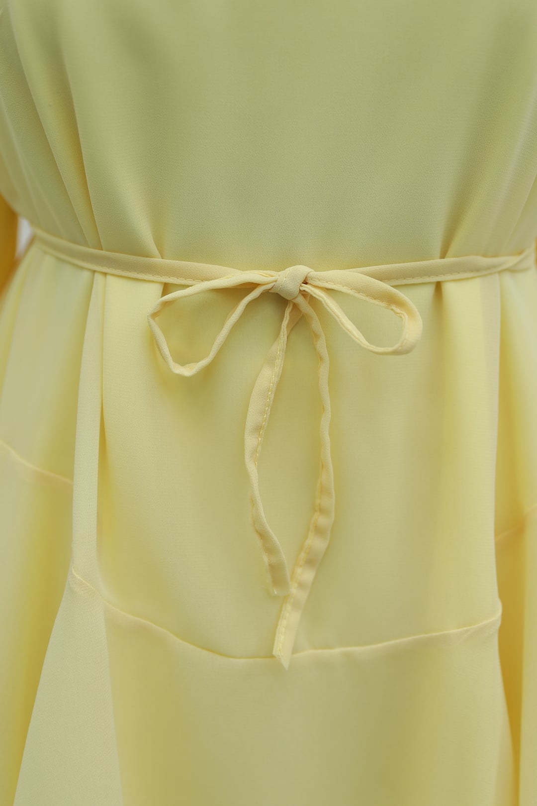 Yellow Chiffon Tunic and Trousers Set with Ruffled Details - Podyumplus - by Peralane - photo 6