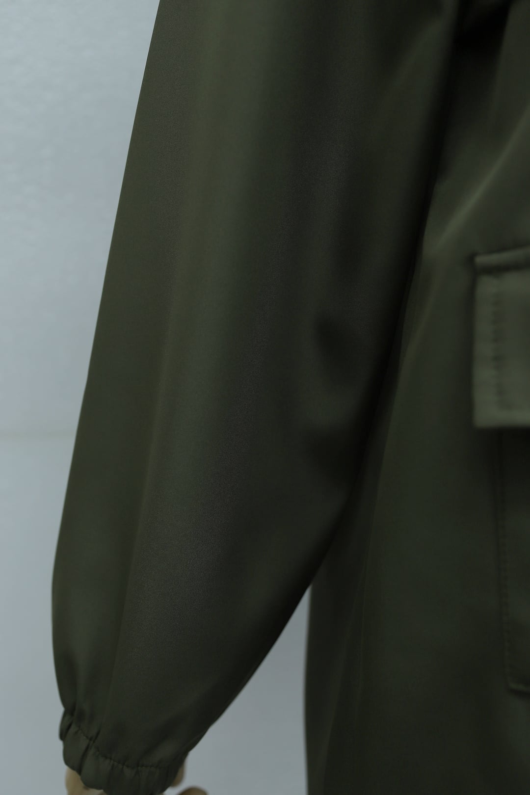 Hooded Zip-Up Raincoat with Flap Pockets - Olive Green - Podyumplus - by Peralane - photo 8