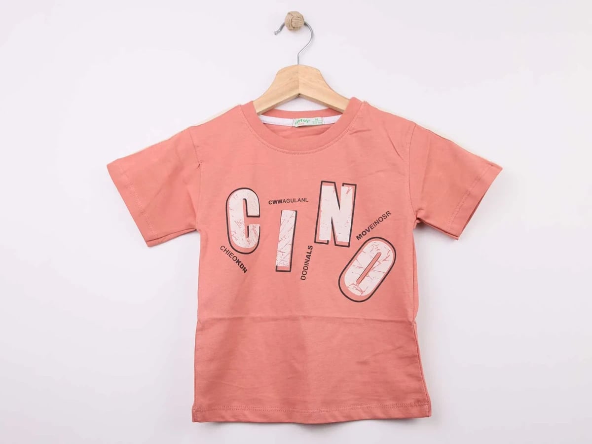 Cino Print Girls' T-Shirt in Dusty Pink - Bittos Kids - by Peralane