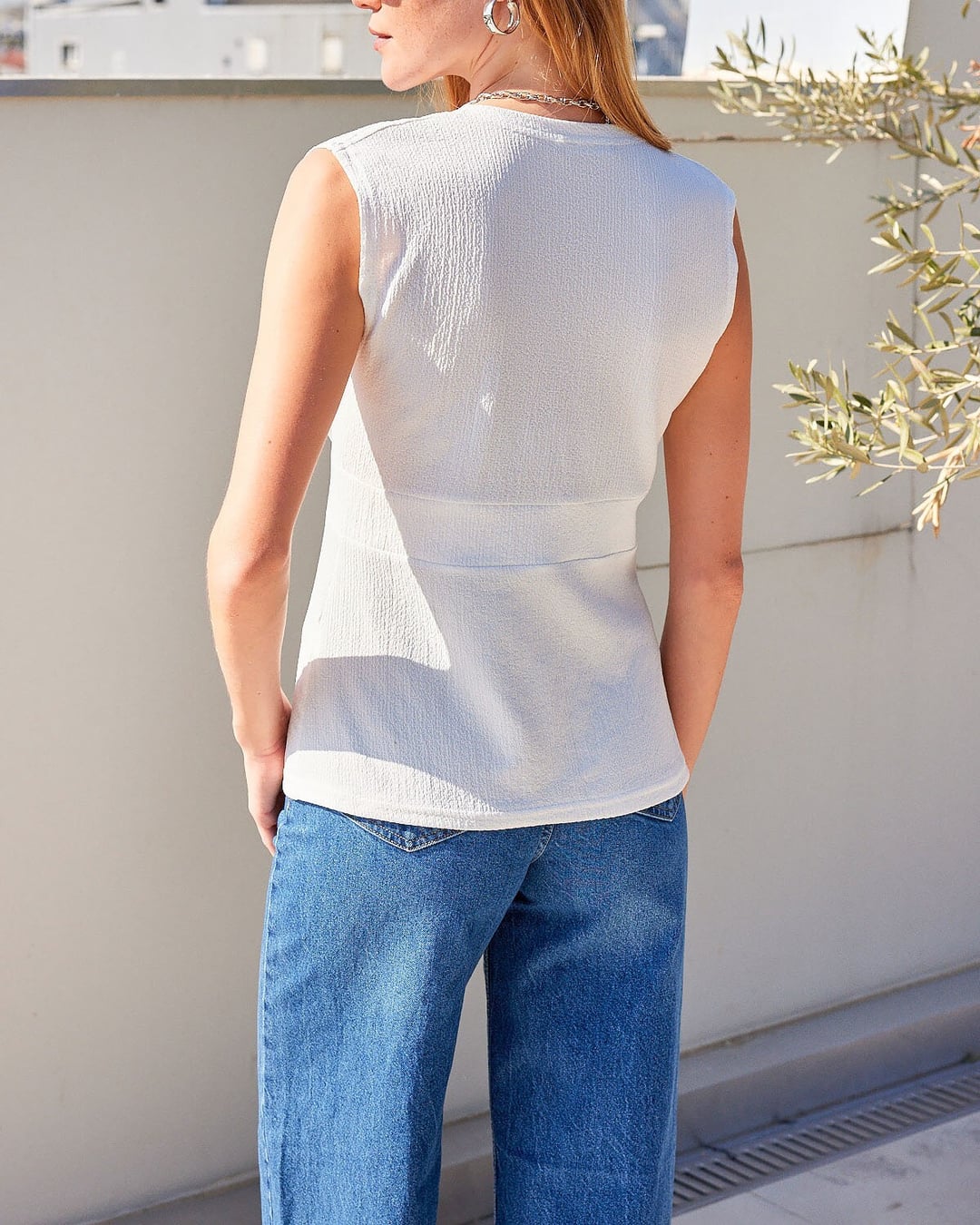 Button Detail Knitted Vest - White - Bigdart - by Peralane - photo 4