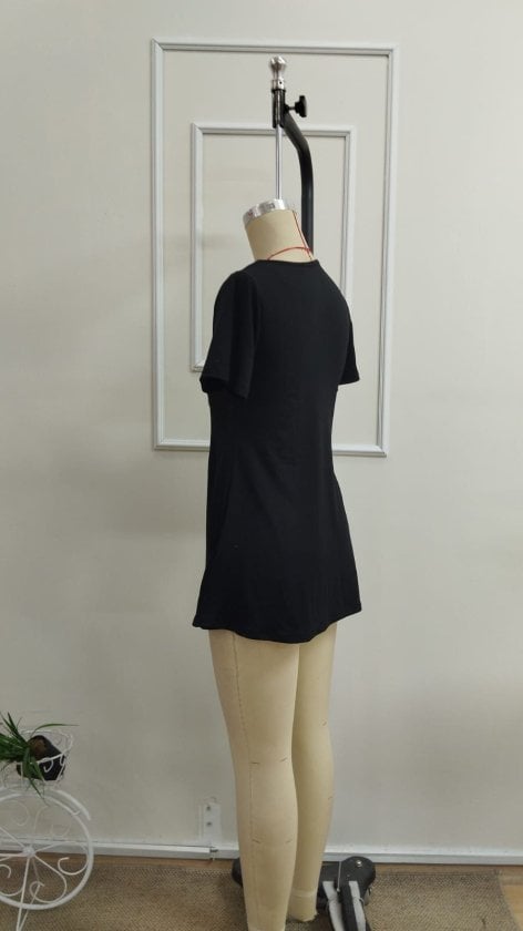Women's Short Sleeve Asymmetric V-Neck Button Detail Viscose Blouse - Janes - by Peralane - photo 6