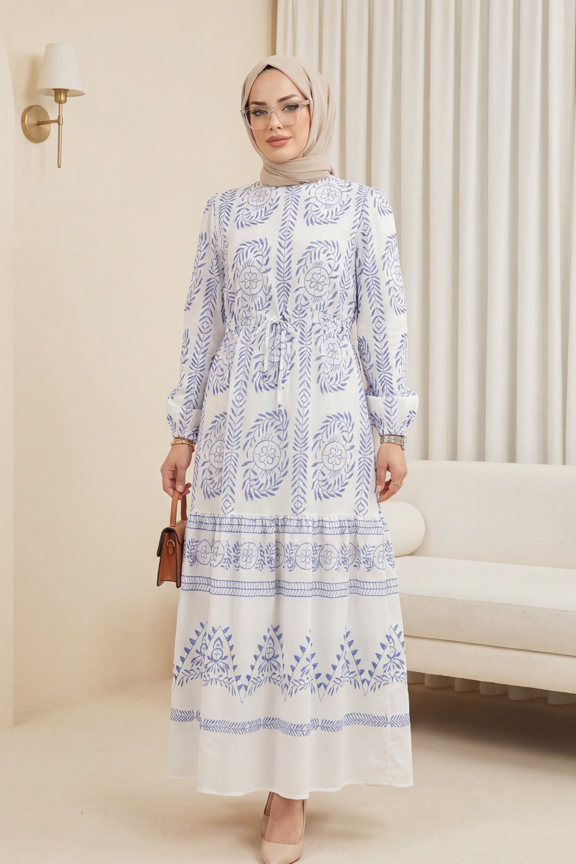 Tunnel Lace-Up Long Dress - White - Podyumplus - by Peralane