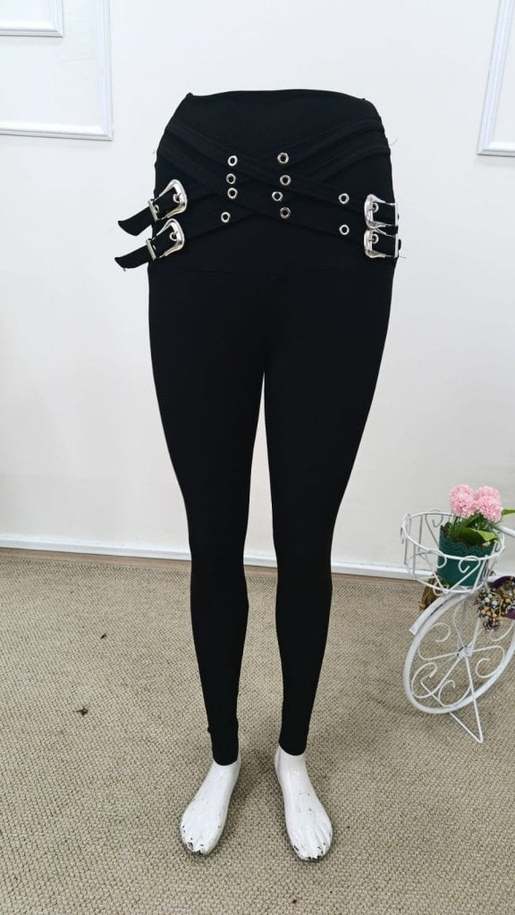 Women's High Waist Criss-Cross Detail Leggings - Janes - by Peralane - photo 5