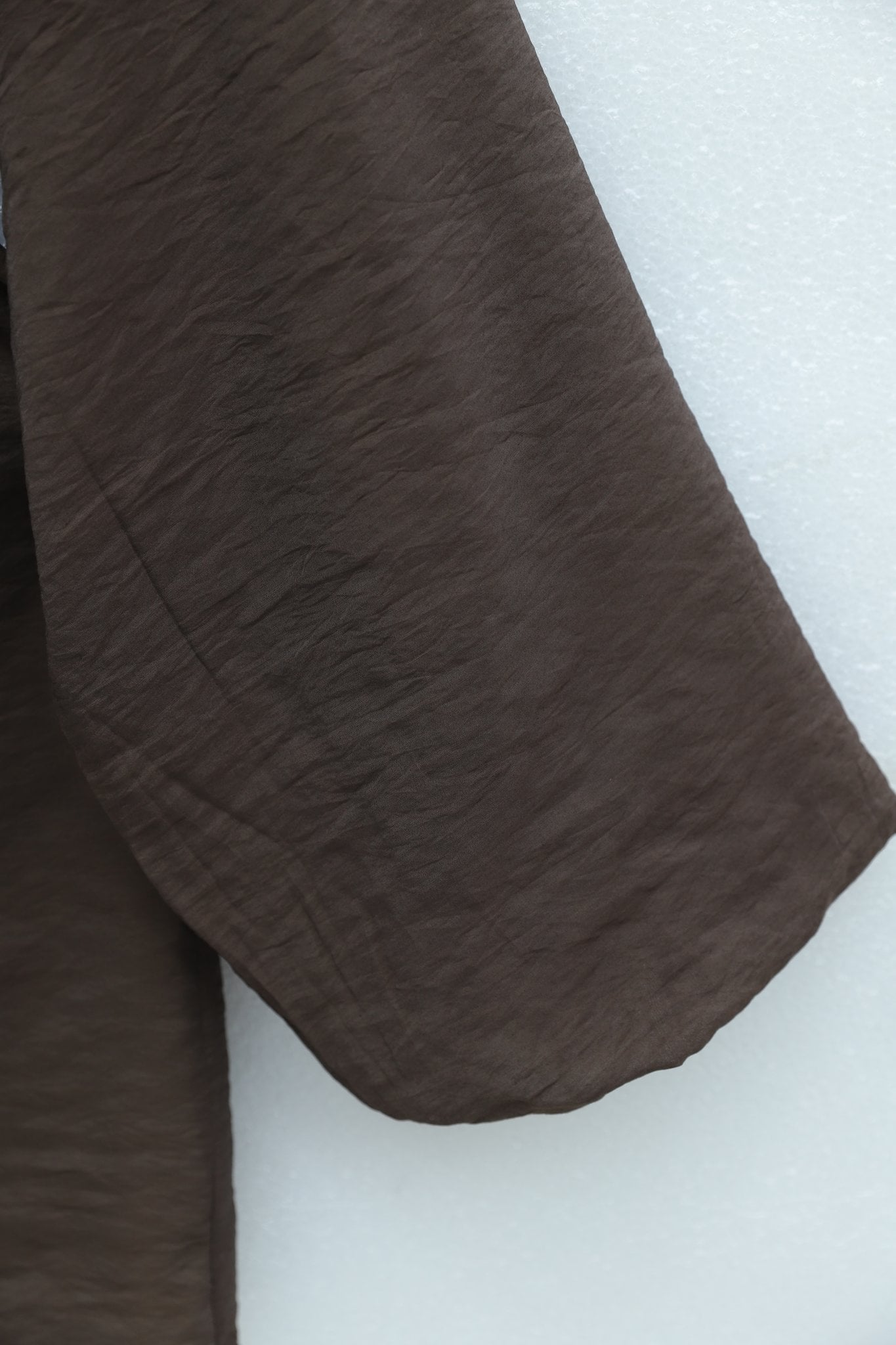 Cupra Tunic with Balloon Sleeves, Lining, Zip and Lace-Up Detail - Dark Brown - Podyumplus - by Peralane - photo 6