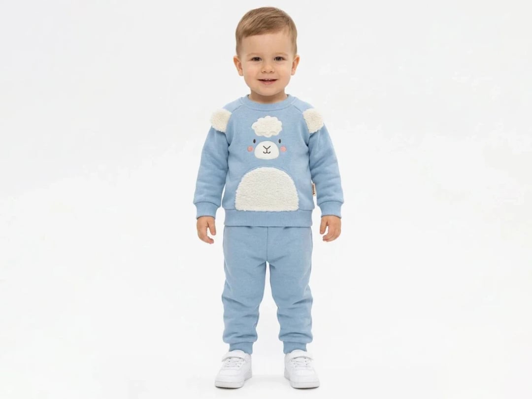 Boys' Sheep Motif Fleece Tracksuit Set - Vovido - by Peralane