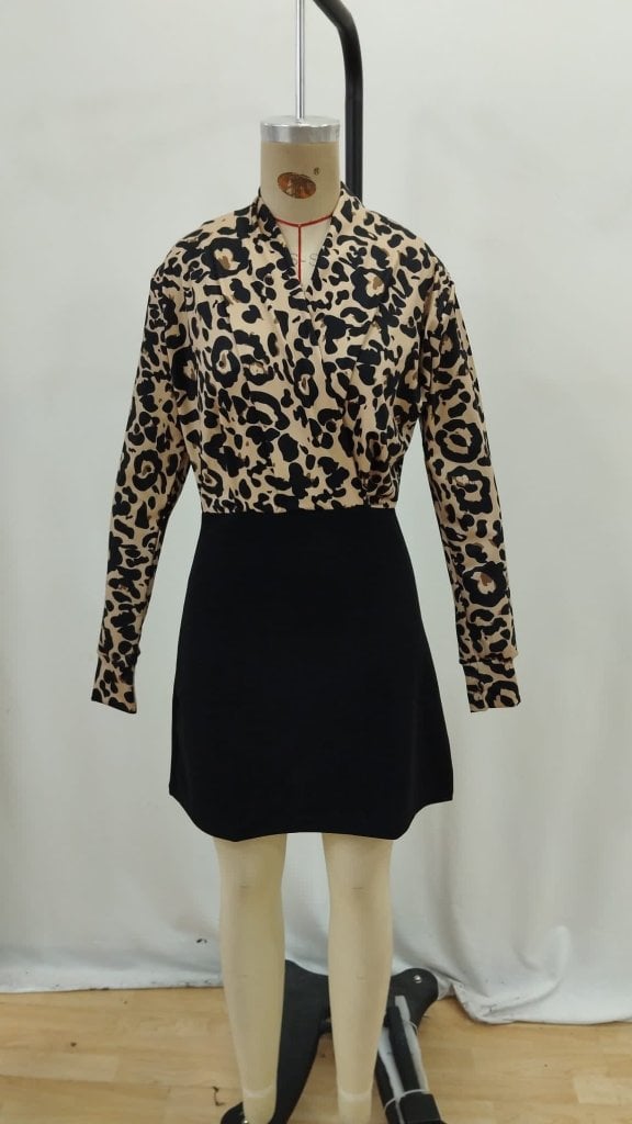 Women's Long Sleeve Wrap Neck Top with Skater Skirt and Imported Crepe Mini Dress - Janes - by Peralane - photo 7