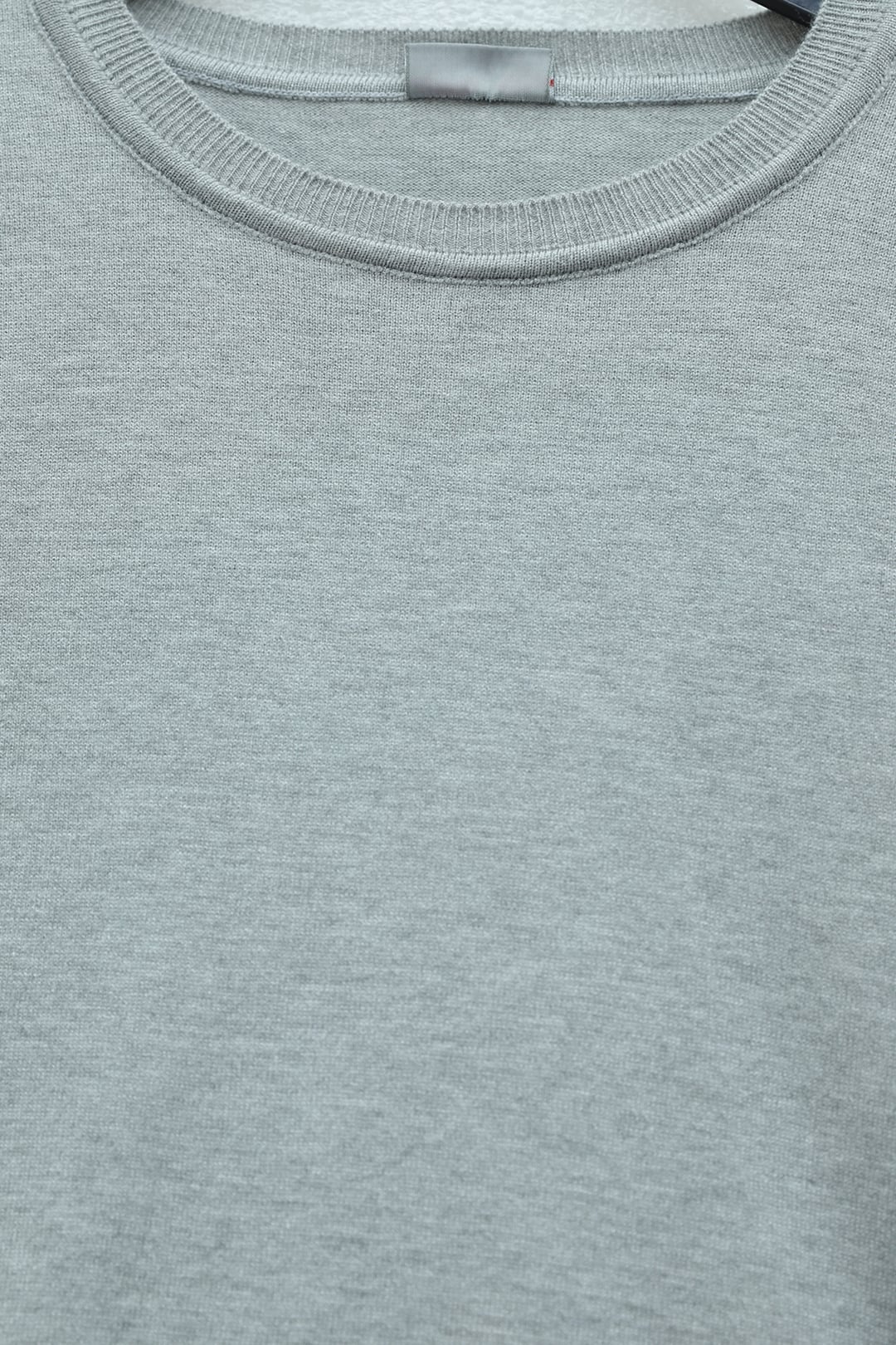 Round Neck Knit Tunic with Button Detail - Light Grey - Podyumplus - by Peralane - photo 7