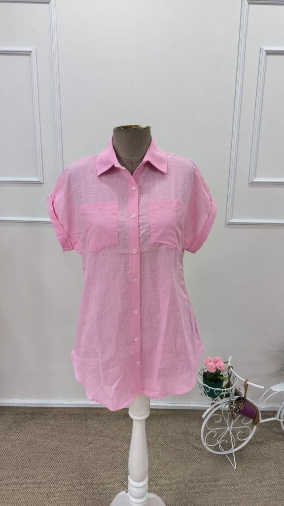 Women's Short Sleeve Collared Button-Down Shirt - Janes - by Peralane - photo 6