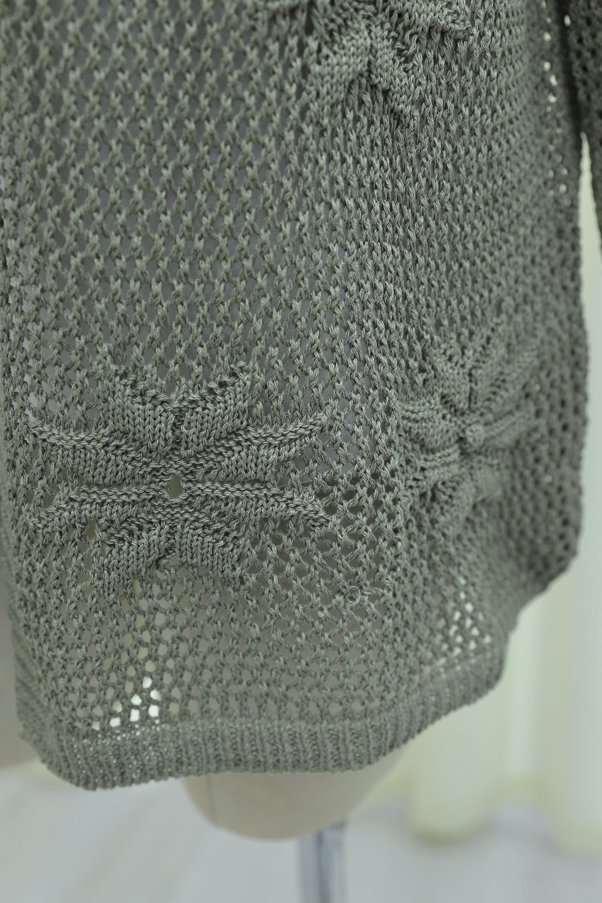 Floral Open-Knit Cardigan - Olive Green - Podyumplus - by Peralane - photo 9