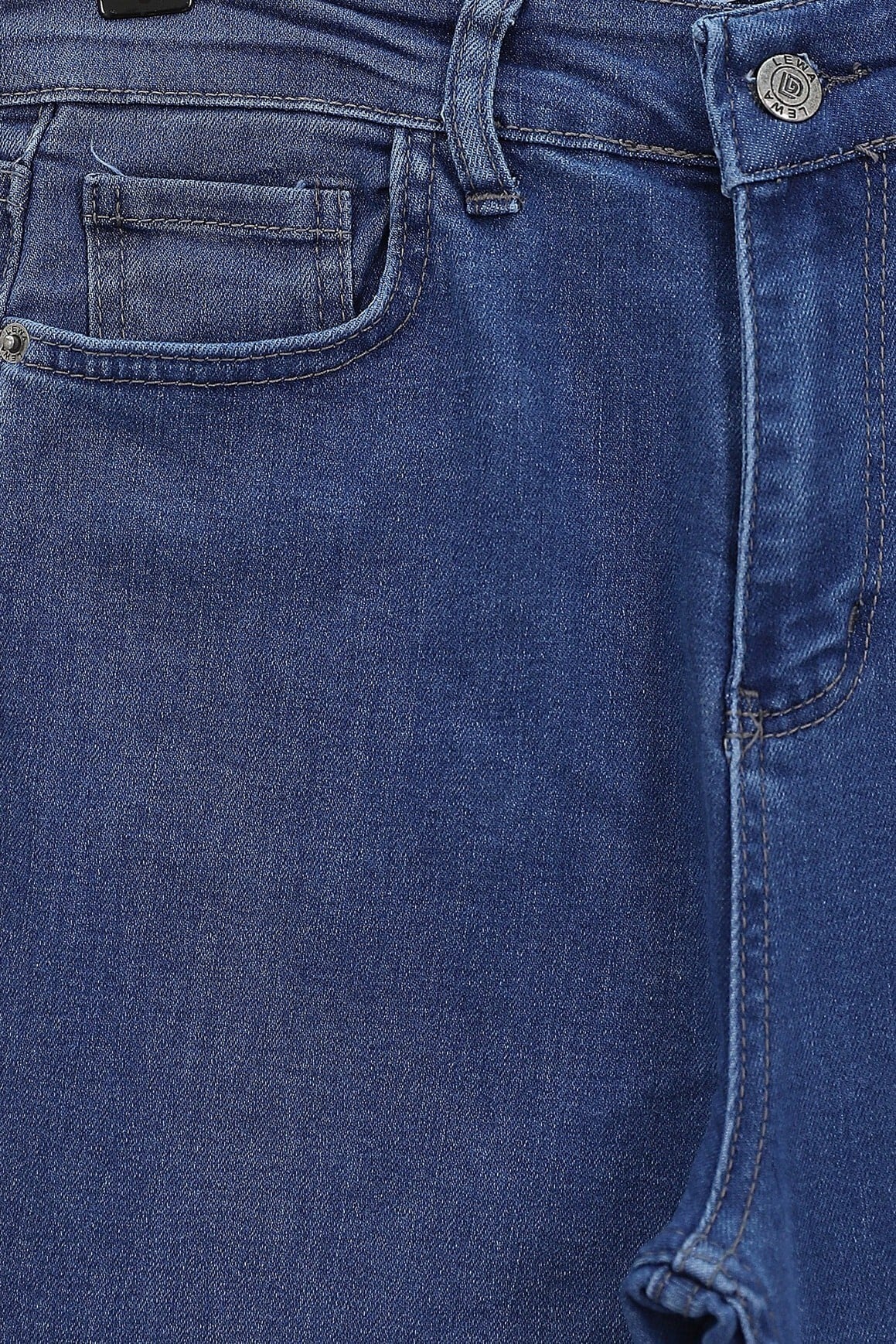 Women's High-Waist Flared Jeans with Scarf Detail - Dark Navy - Podyumplus - by Peralane - photo 3