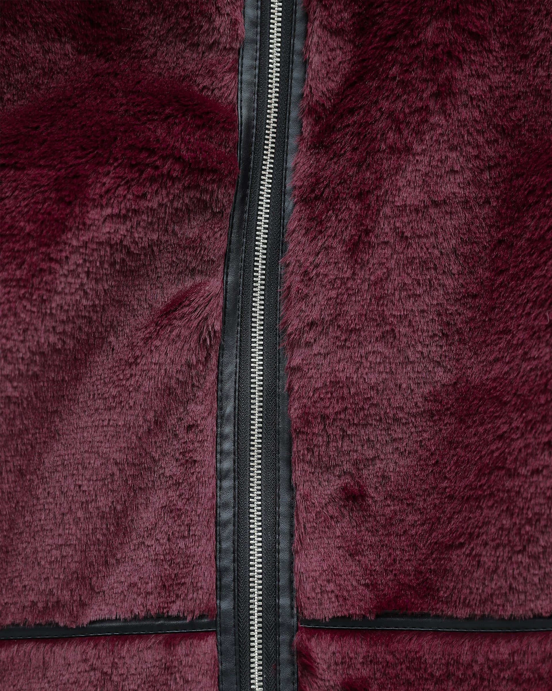 Women's Reversible Detail Plush Laminated Leather Detailing Coat - Burgundy - Podyumplus - by Peralane - photo 8
