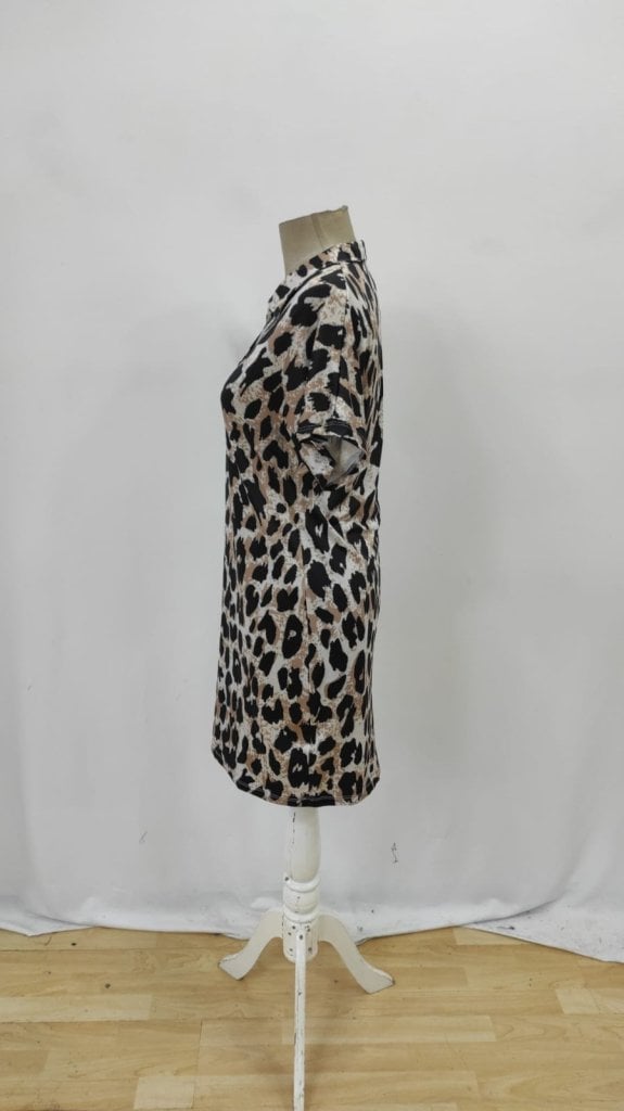 Women's Short-Sleeve Collared Leopard Print Suprem Dress - Janes - by Peralane - photo 7