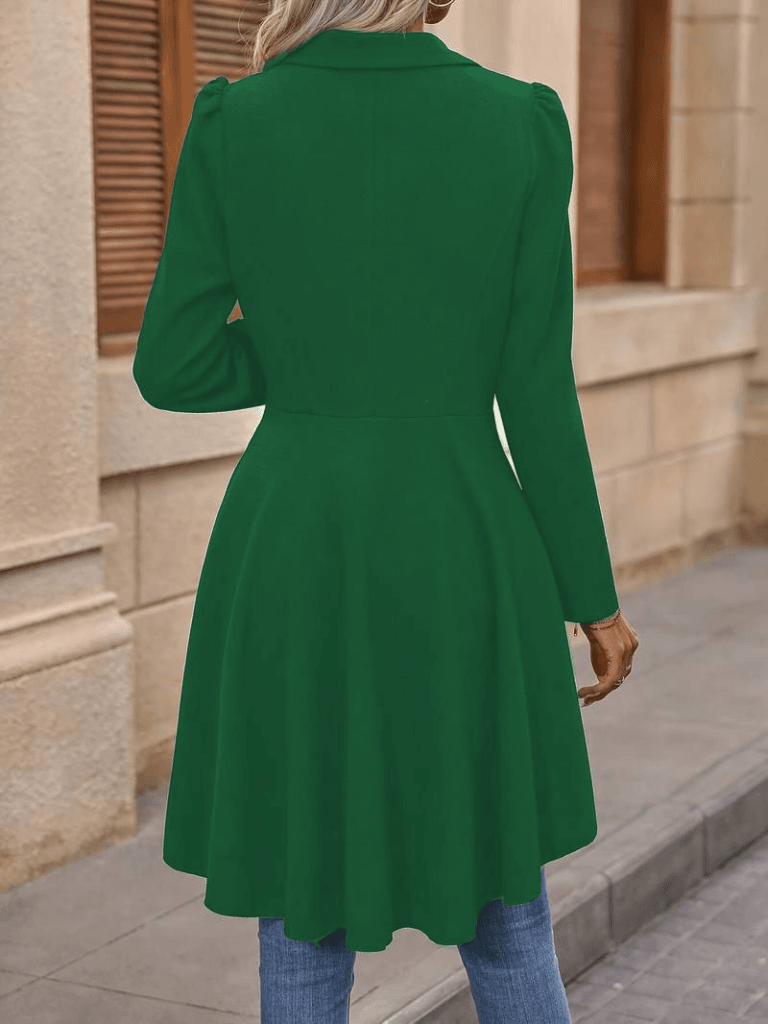 Women's Long Sleeve Notch Lapel Single-Breasted Longline Satin Blazer - Janes - by Peralane - photo 2