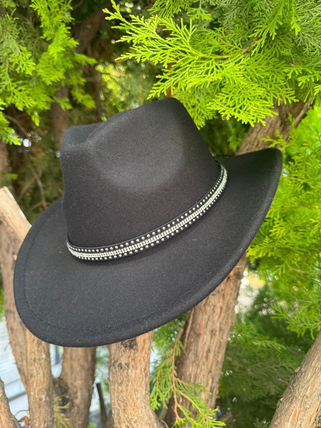 Black Fedora Hat with Metallic Trim for Women - Nesvay - by Peralane - photo 3