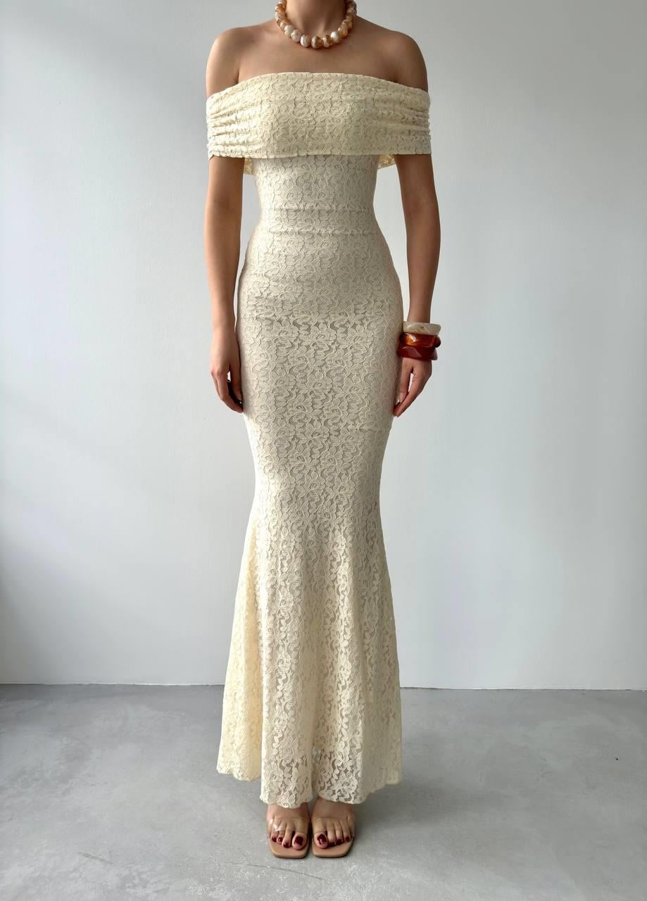 Ekru Strapless Lace Dress ETK-00617 - Etika - by Peralane - photo 2