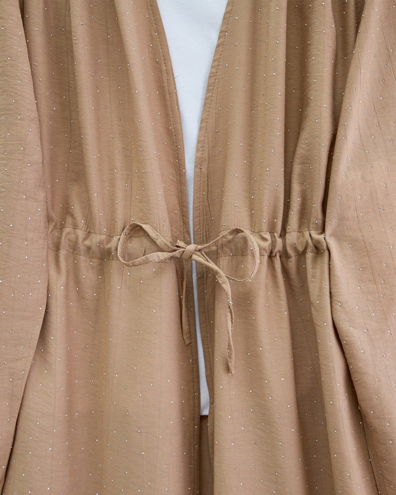 Stone Detailed Wide-Leg Trousers and Tunnel Lace-Up Kimono Co-ord Set in Vizon - Podyumplus - by Peralane - photo 3