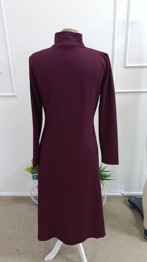 Women's Long Sleeve Front Zip Crepe Dress - Janes - by Peralane - photo 6