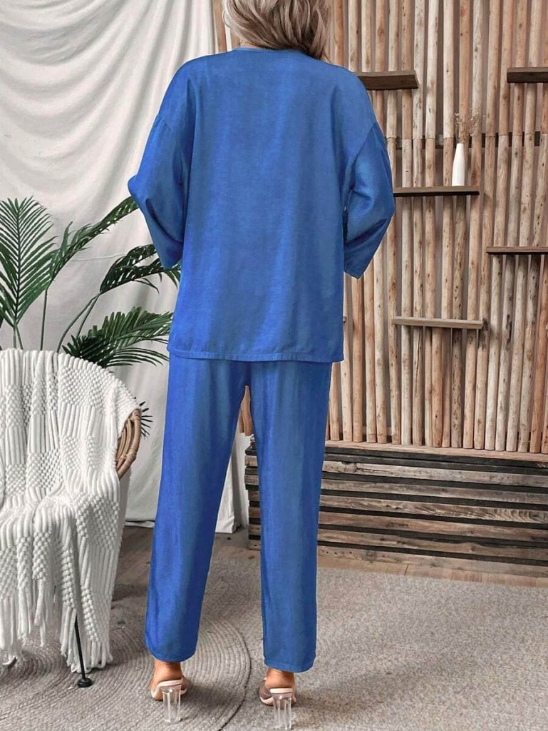Women's Long Sleeve Open Front Woven Jacket and Trousers Co-ord Set - Janes - by Peralane - photo 2