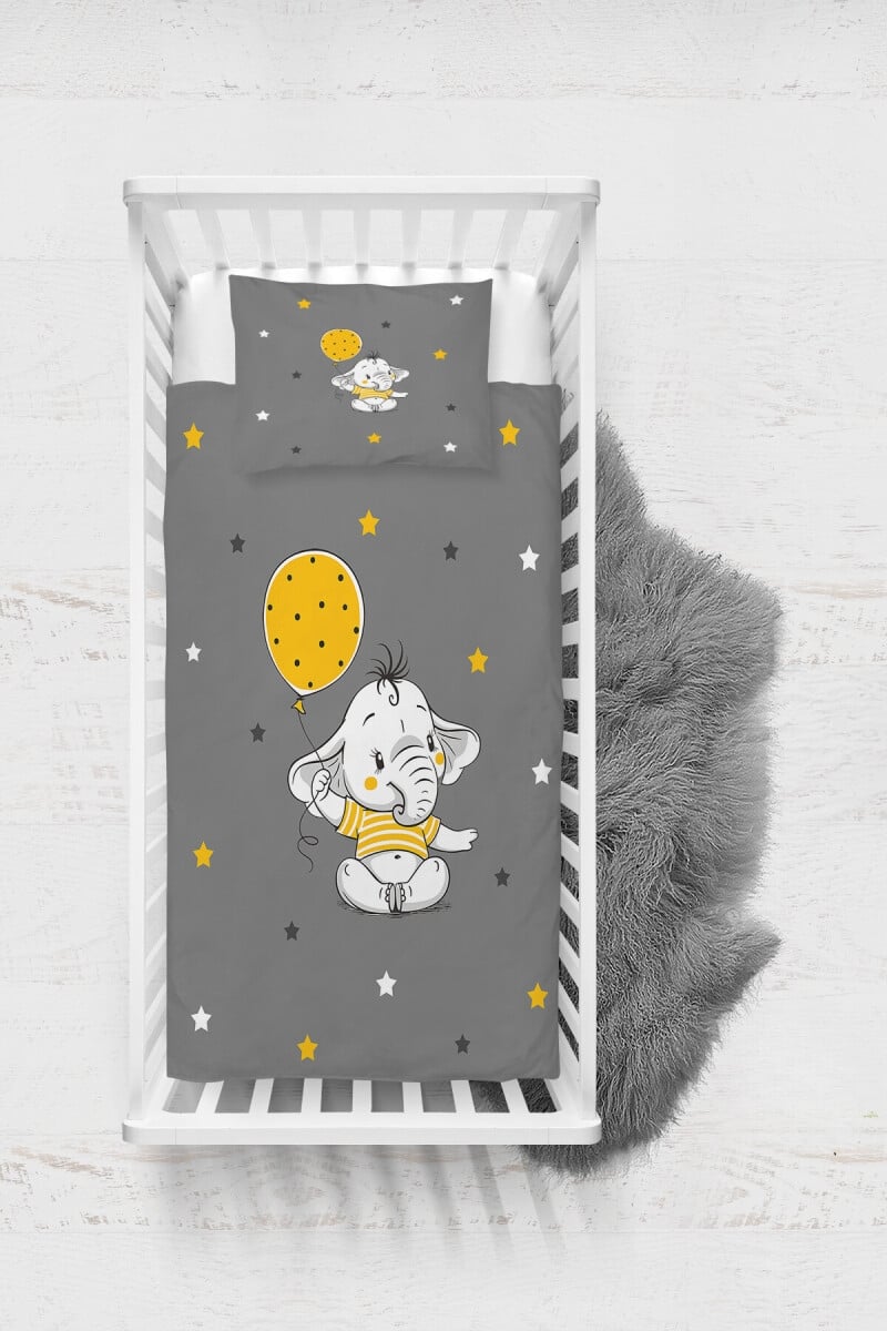 Boys' 3-Piece Balloon and Elephant Print Duvet Cover Set 100x150 cm - Talia Home - by Peralane