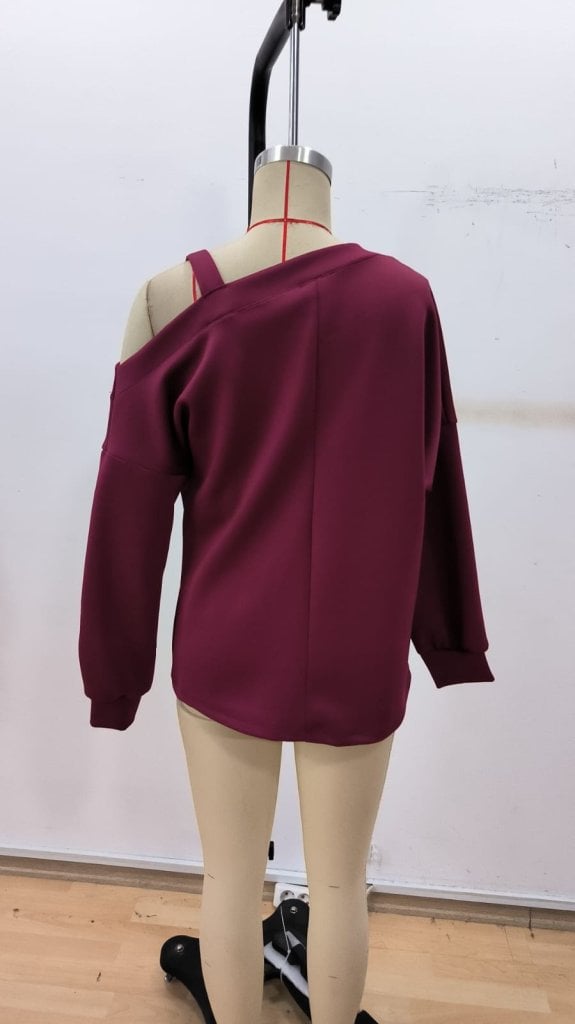 Women's Long Sleeve One-Shoulder Relaxed Knit Blouse - Janes - by Peralane - photo 5