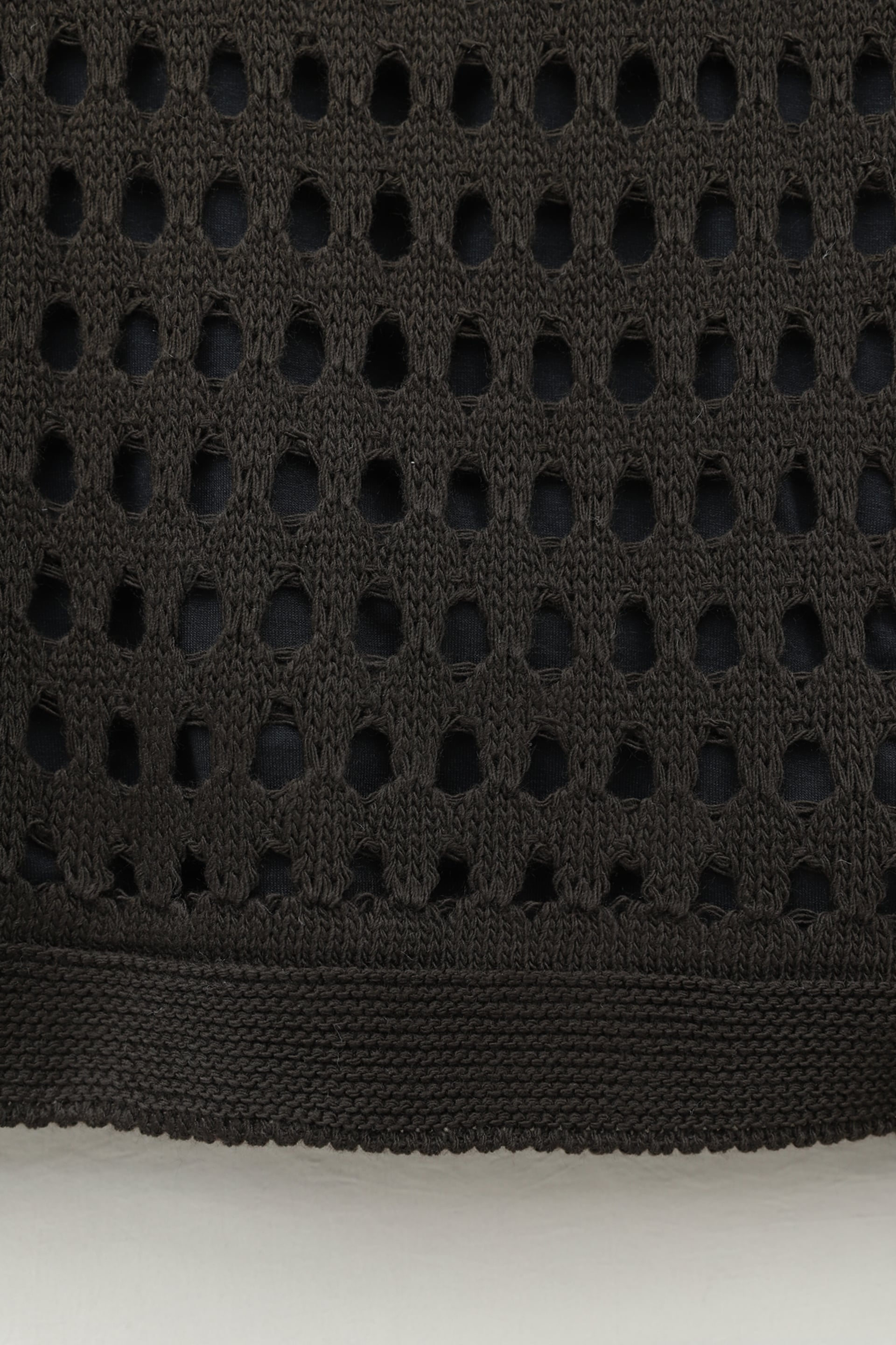 Boat Neck Open-Knit Sweater - Dark Brown - Podyumplus - by Peralane - photo 5