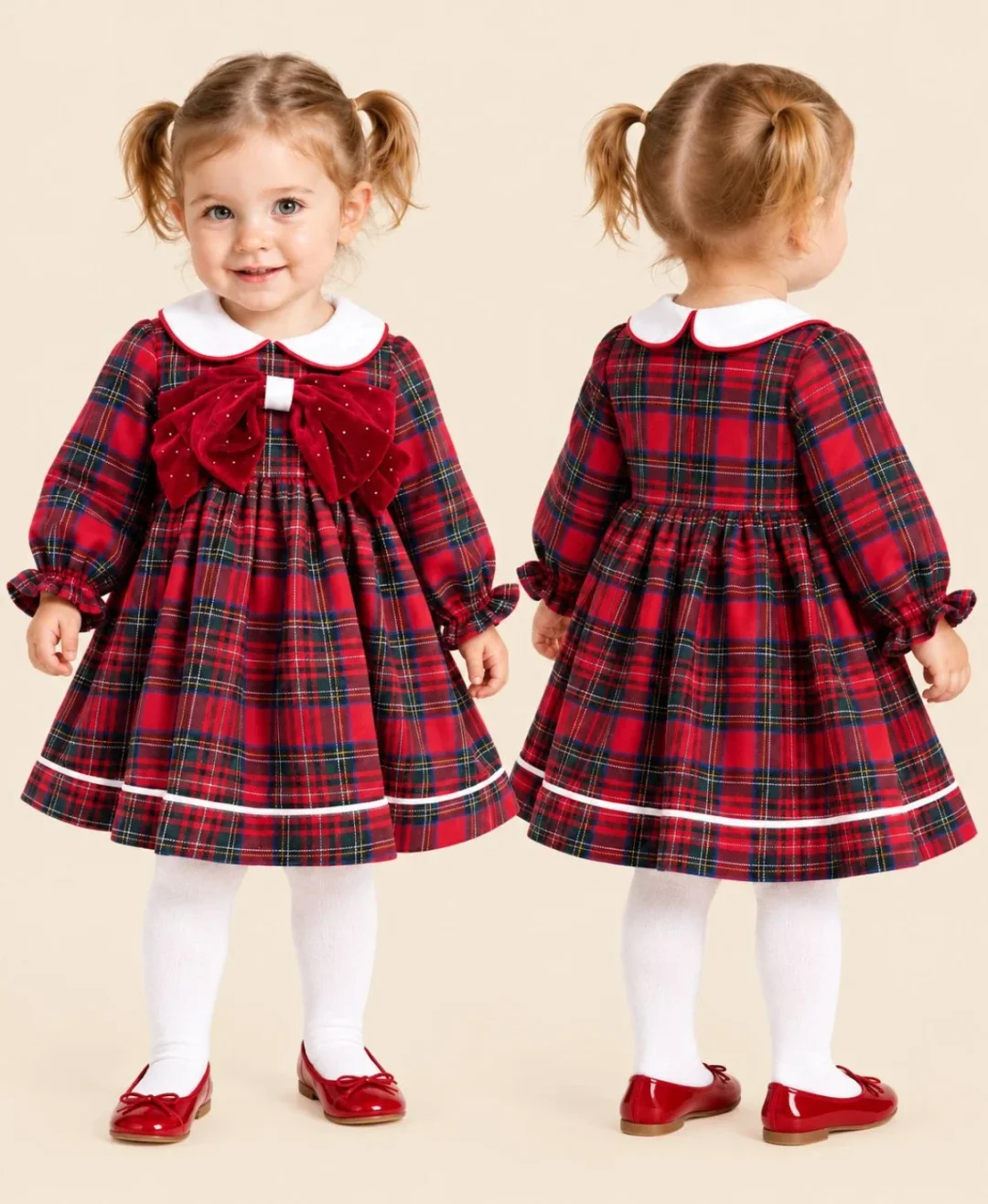 New Year/Christmas Plaid Dress - 6604 - Interkidsy - by Peralane
