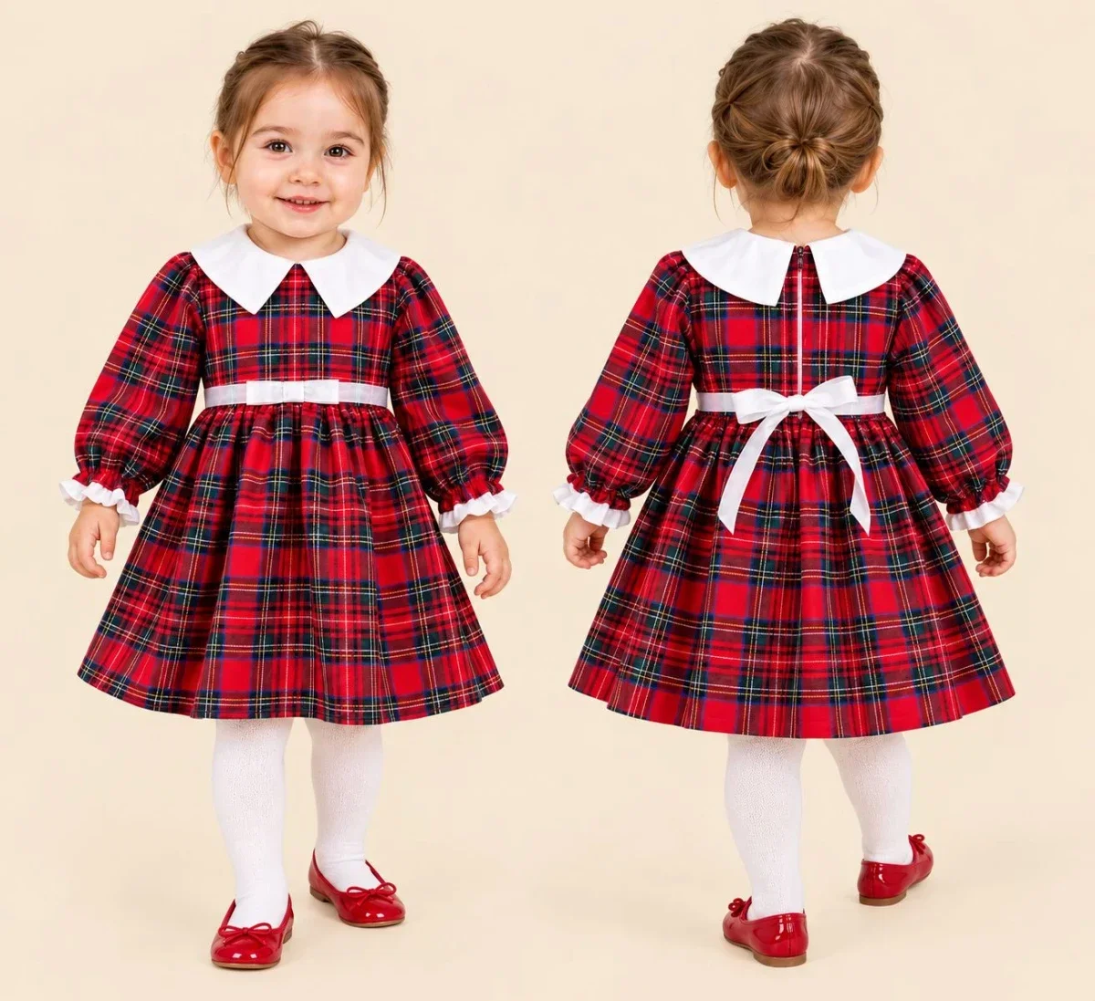 New Year Christmas Plaid Dress for Girls - Interkidsy - by Peralane