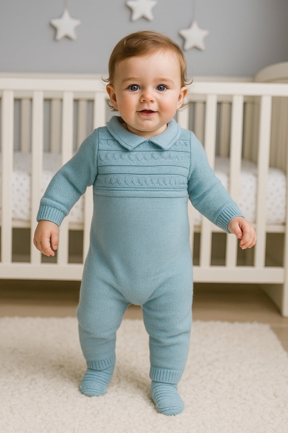 Knitted Baby Romper - 1005 (Blue, Pack of 3) - Has Bereket - by Peralane