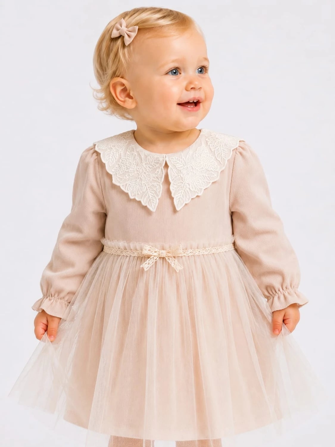 Baby Girl's Tulle Dress with Broderie Collar - Pack of 4 - Serkon Baby - by Peralane