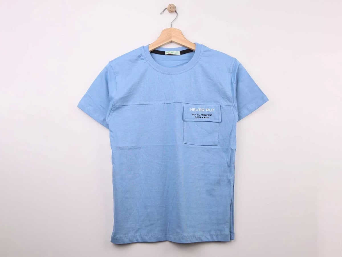 Boys' Printed T-Shirt - Light Blue (Pack of 5) - Bittos Kids - by Peralane