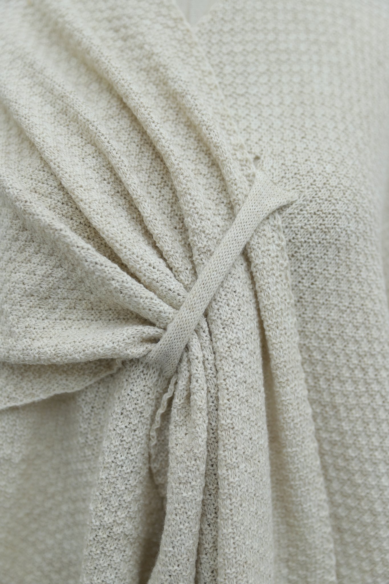 Loose Fit Knit Poncho Cardigan - Stone Colour - Podyumplus - by Peralane - photo 8