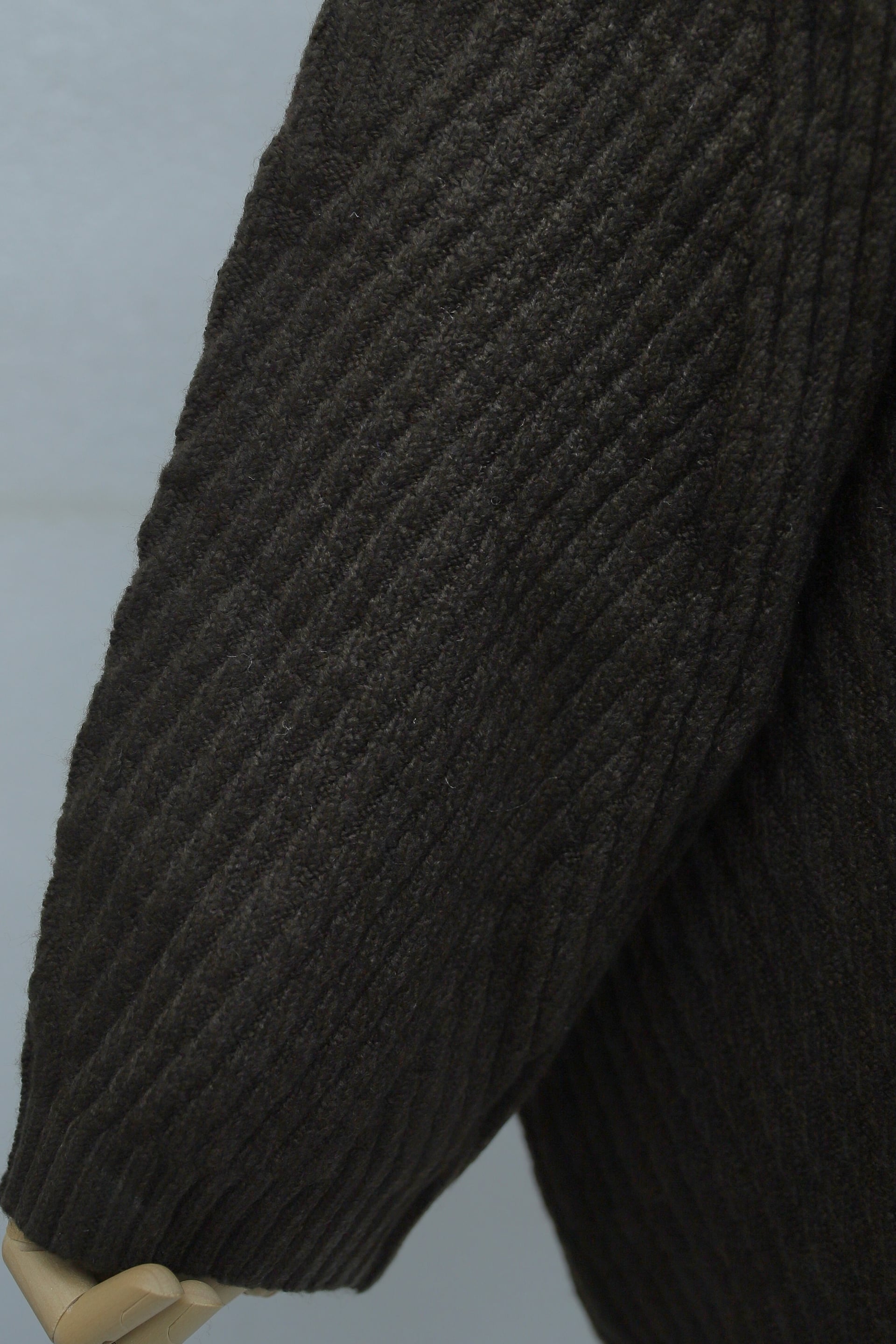 Mock Neck Patterned Relaxed Fit Knit Tunic - Dark Brown - Podyumplus - by Peralane - photo 7