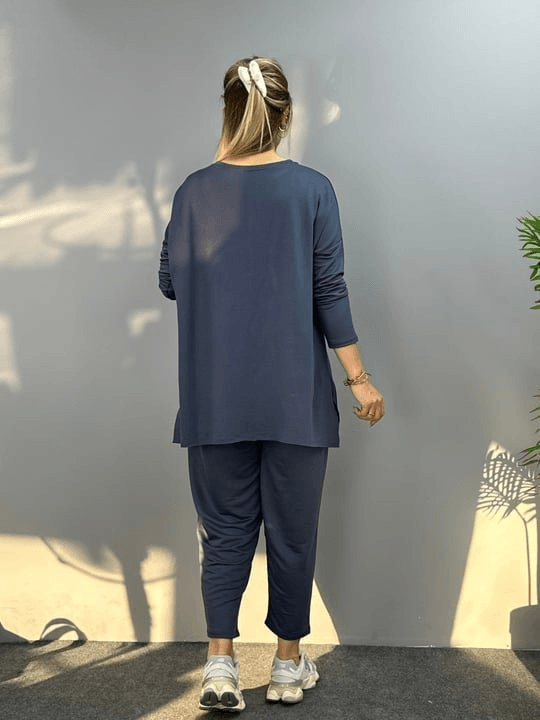 Women's Long Sleeve Patch Detail Two-Piece Lounge Set - Janes - by Peralane - photo 2