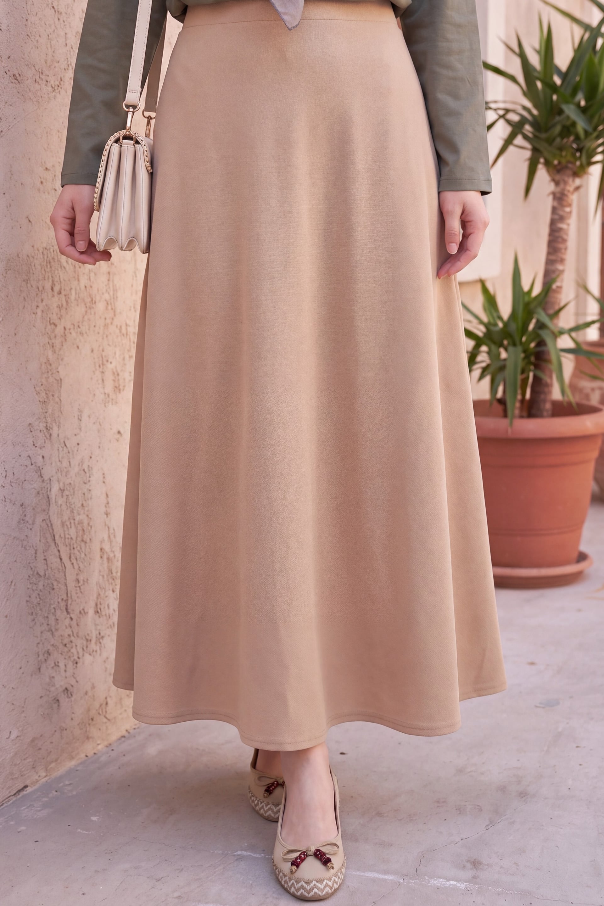 Vizon Lycra Crepe Flared A-Line Skirt - Podyumplus - by Peralane - photo 7