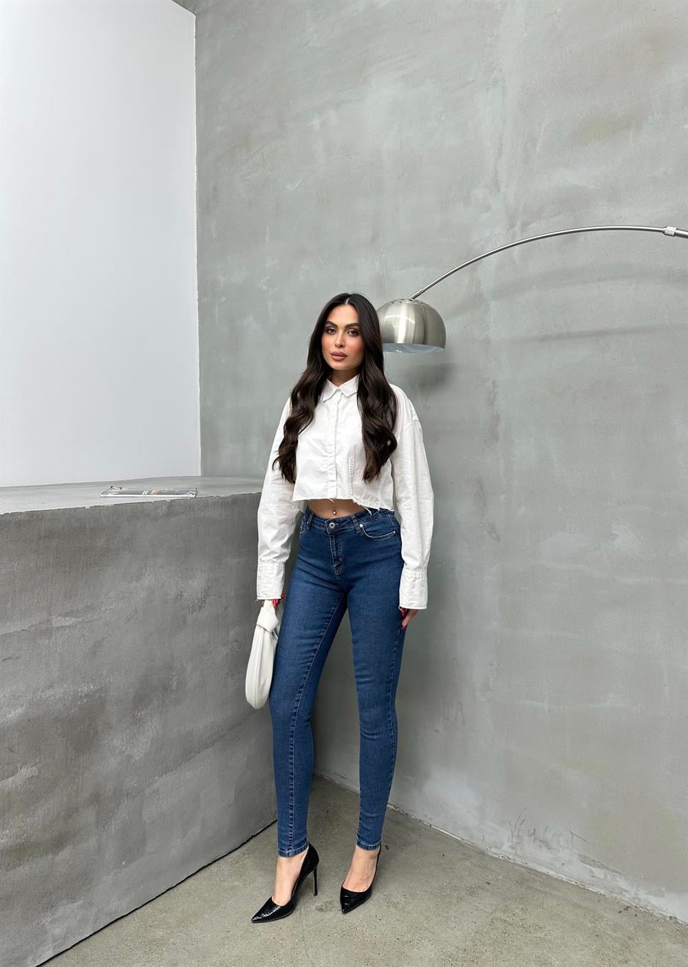 High Waist Slim Fit Blue Jean Trousers for Women - Lacarino Jeans - by Peralane - photo 3
