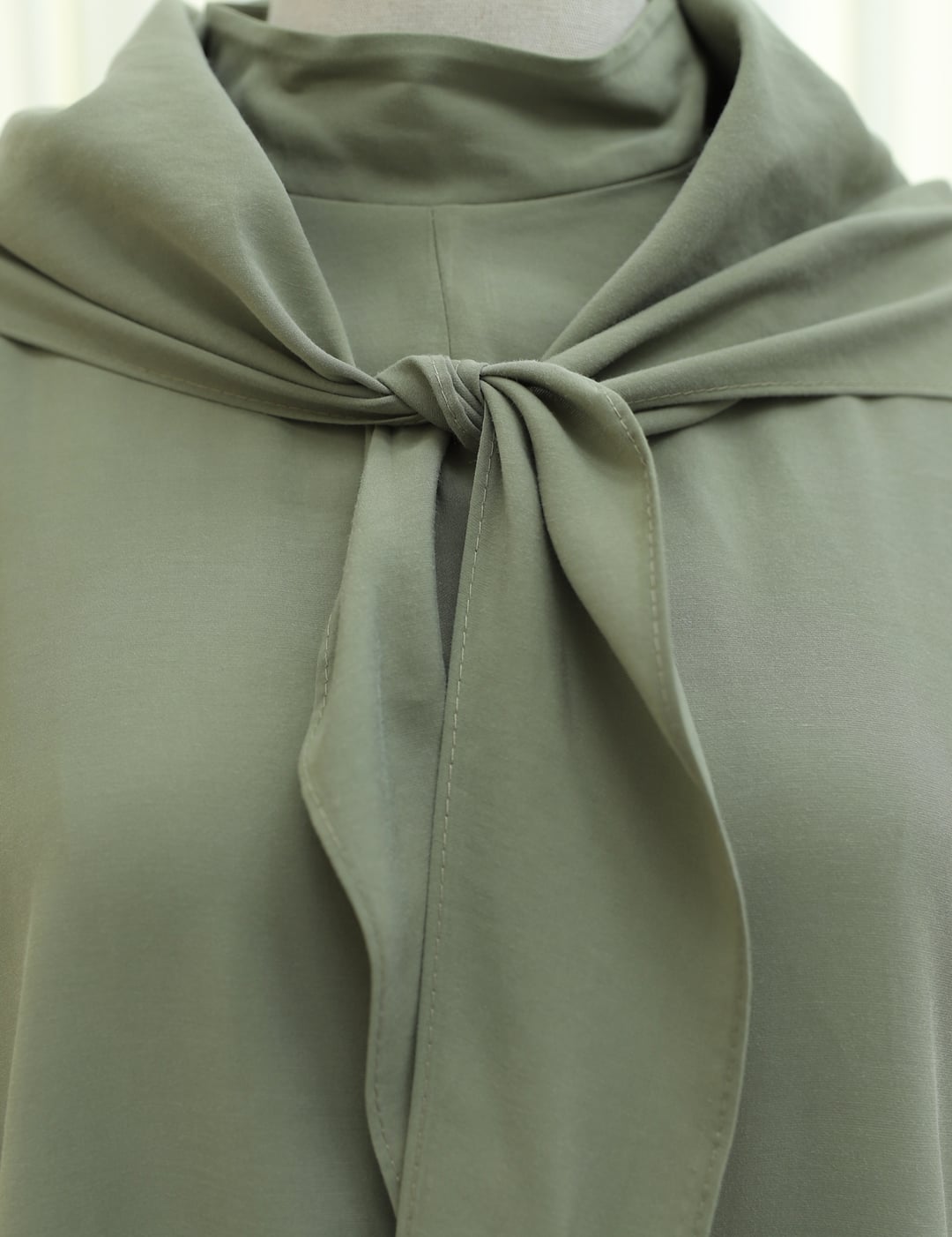 Modal Set with Scarf Detail, Deep Slit Pants and Pockets - Khaki - Podyumplus - by Peralane - photo 7