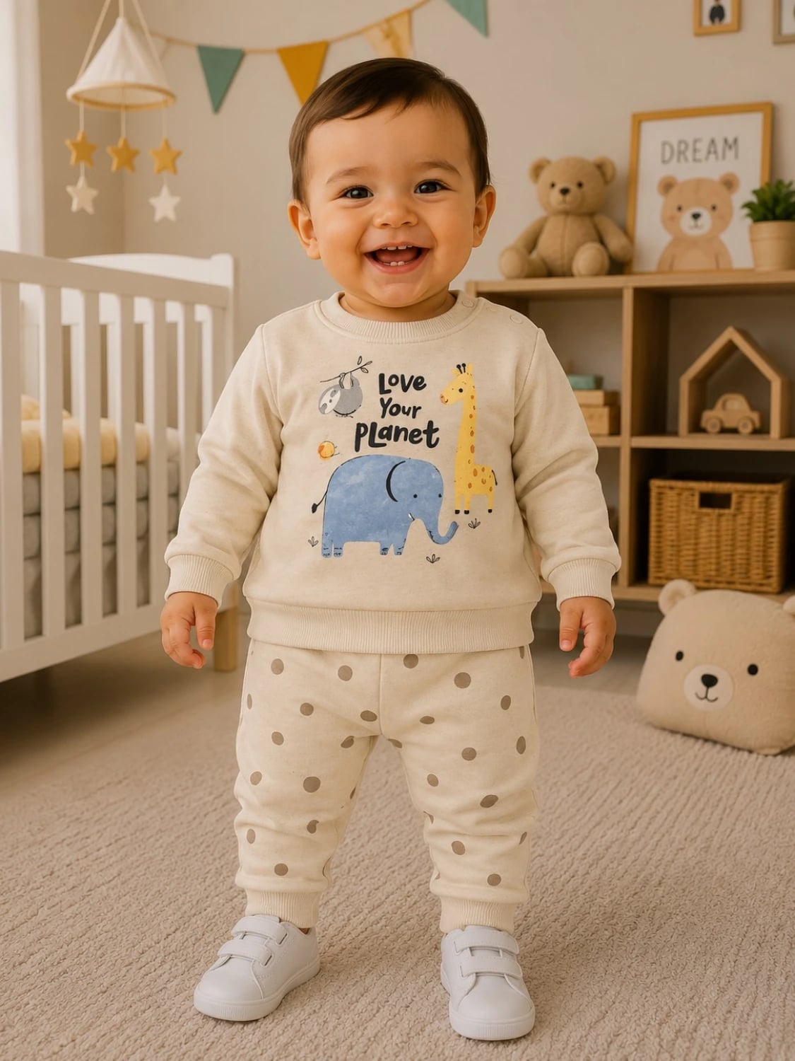 2-Piece Baby Boy Sweatshirt and Trousers Set - 3-12 Months - Has Bereket - by Peralane