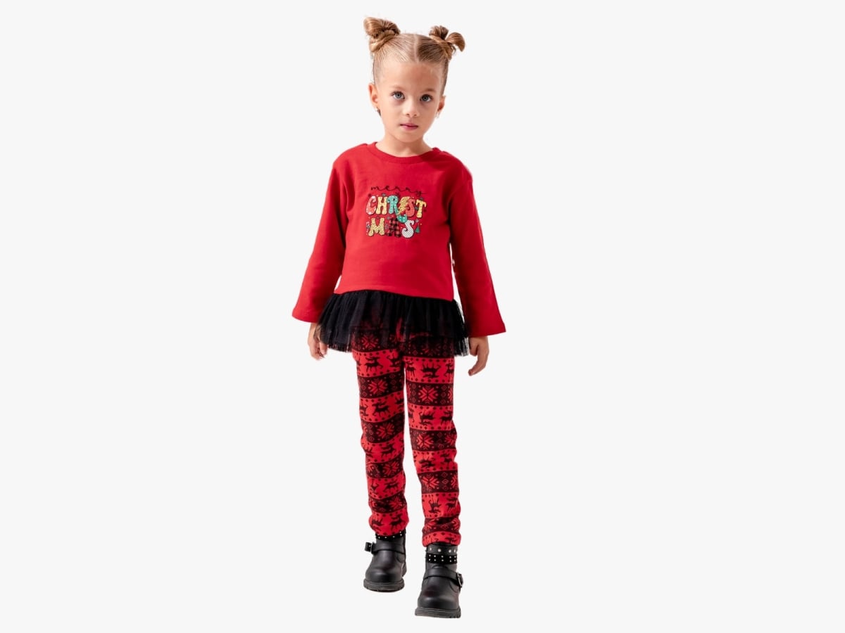 Girls' Christmas Print Top and Leggings Set - Lyra Kids - by Peralane