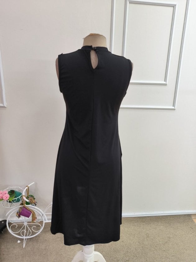 Women's High Neck V-Cutout Sleeveless Midi Dress with Asymmetric Hem - Janes - by Peralane - photo 7