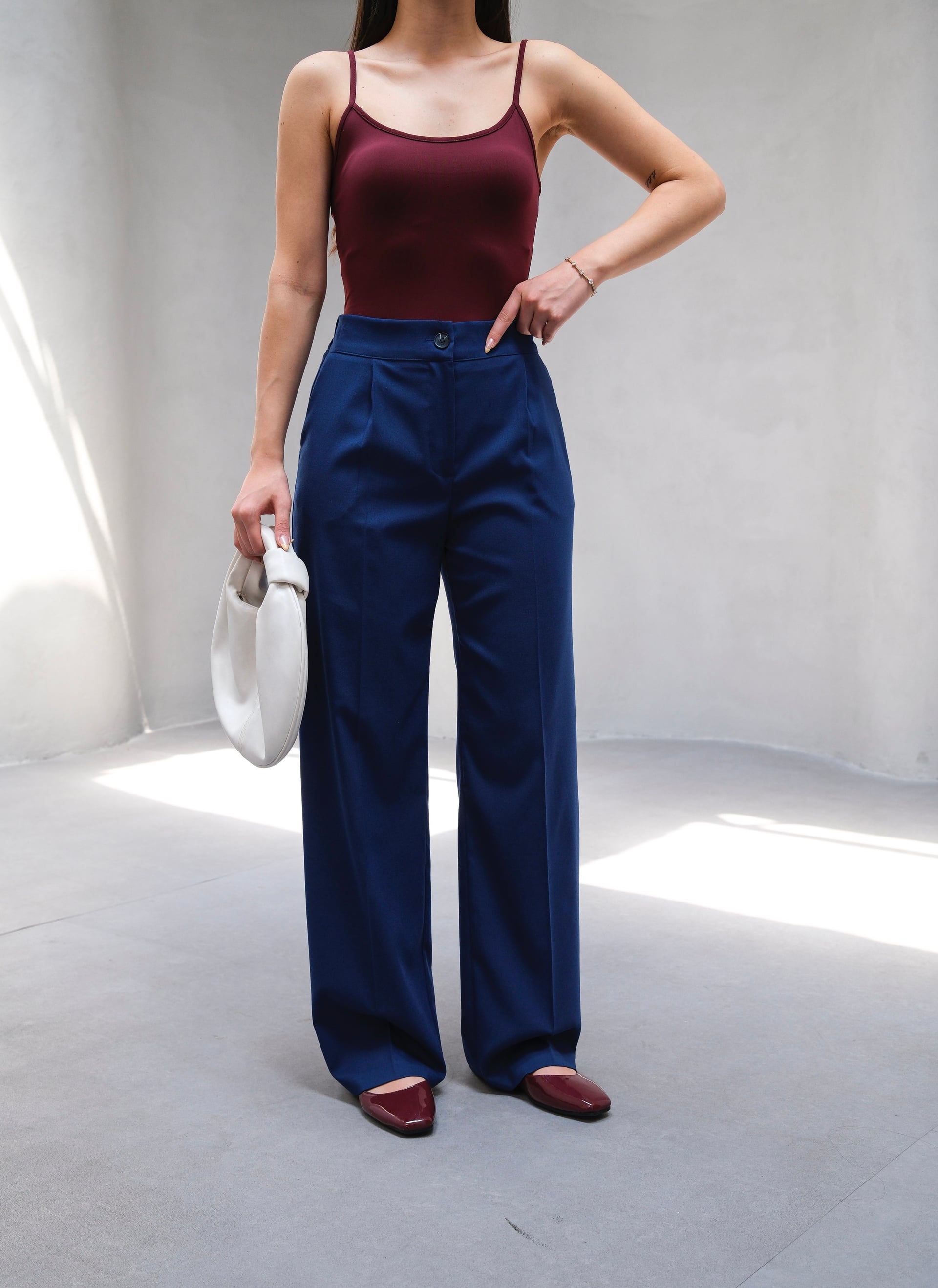 Wide Leg Pleated Trousers with Elasticated Waist - Ouz Fashion - by Peralane - photo 3