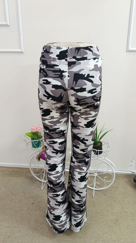 Women's High Waist Drawstring Flared Camouflage Leggings - Janes - by Peralane - photo 6