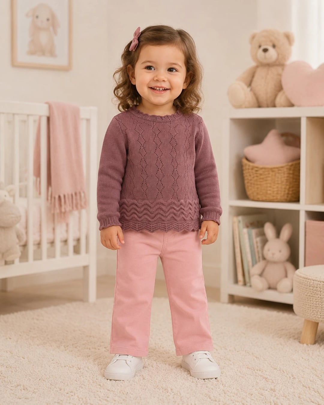 Girls' 2-Piece Knit Set - Plum - Has Bereket - by Peralane