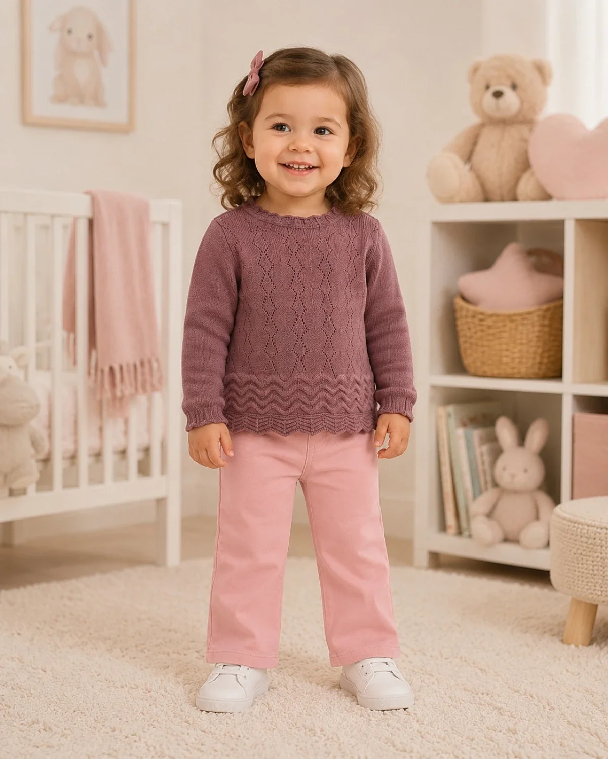 Girls' 2-Piece Knit Set - Plum - Has Bereket - by Peralane