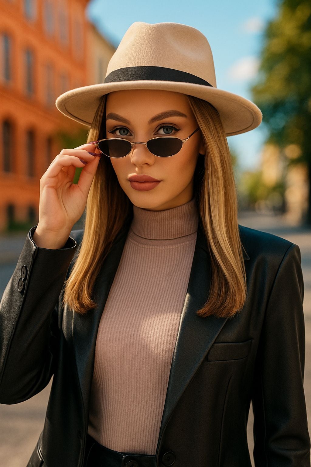 Black & Ecru Striped Felt Hat - Nesvay - by Peralane