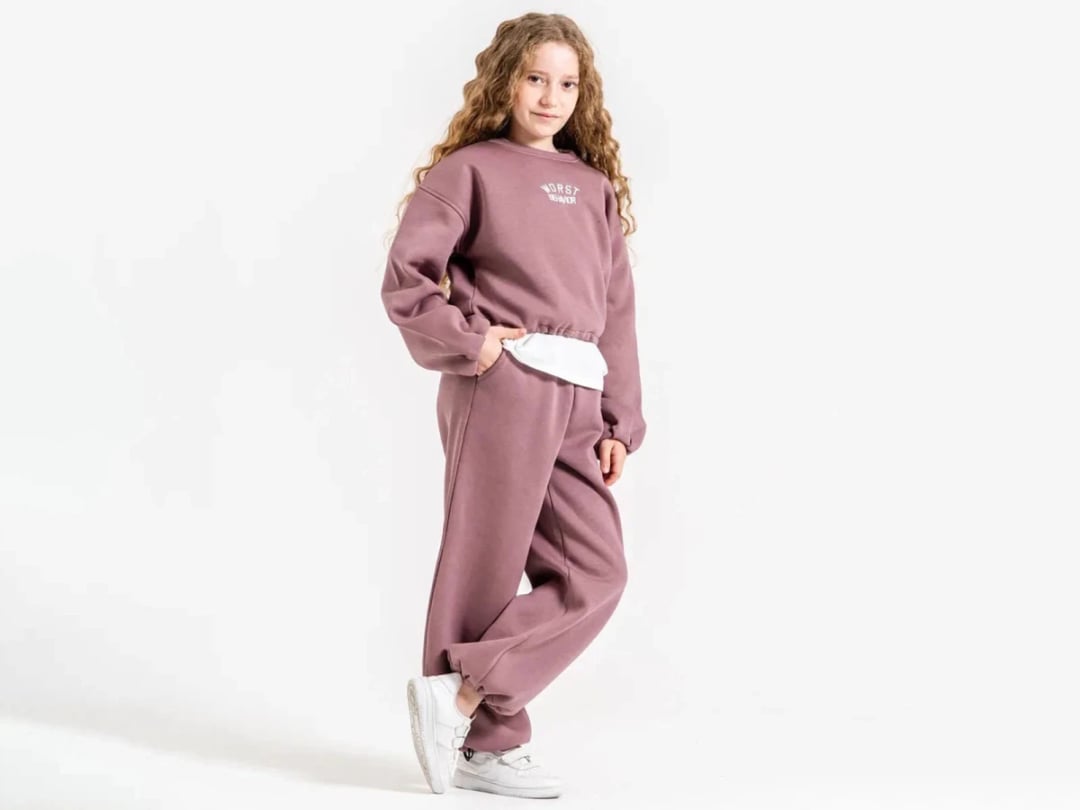 Worst Print 3-Thread Brushed Fleece Girls' Sweatshirt and Trousers Set (4-Pack) - ÖZ Bebe - by Peralane
