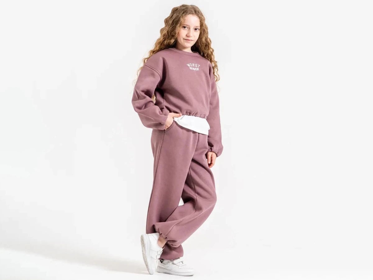 Worst Print 3-Thread Brushed Fleece Girls' Sweatshirt and Trousers Set (4-Pack) - ÖZ Bebe - by Peralane