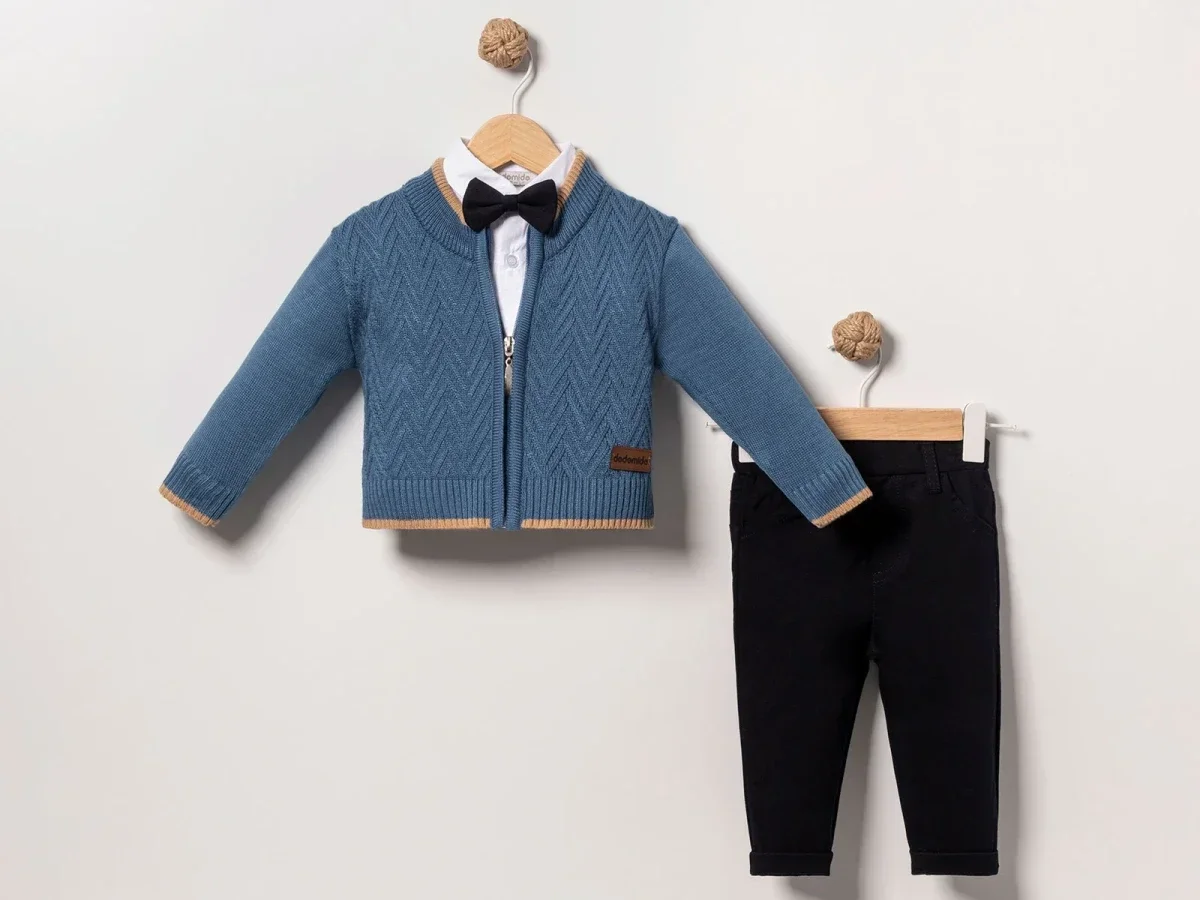 Bow Tie Detail 3-Piece Baby Boy Set - Eymus - by Peralane