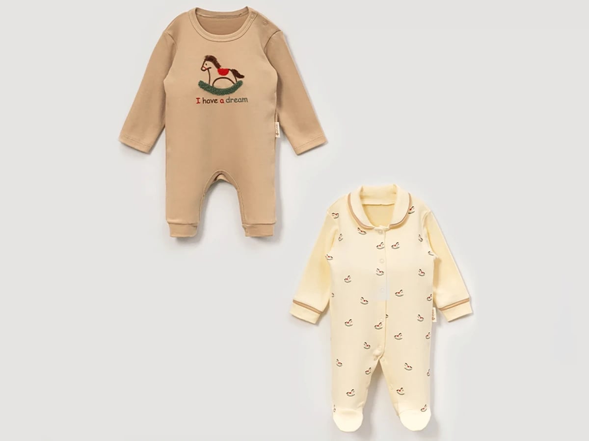 Embroidered Horse Two-Piece Baby Romper Set - Vovido - by Peralane