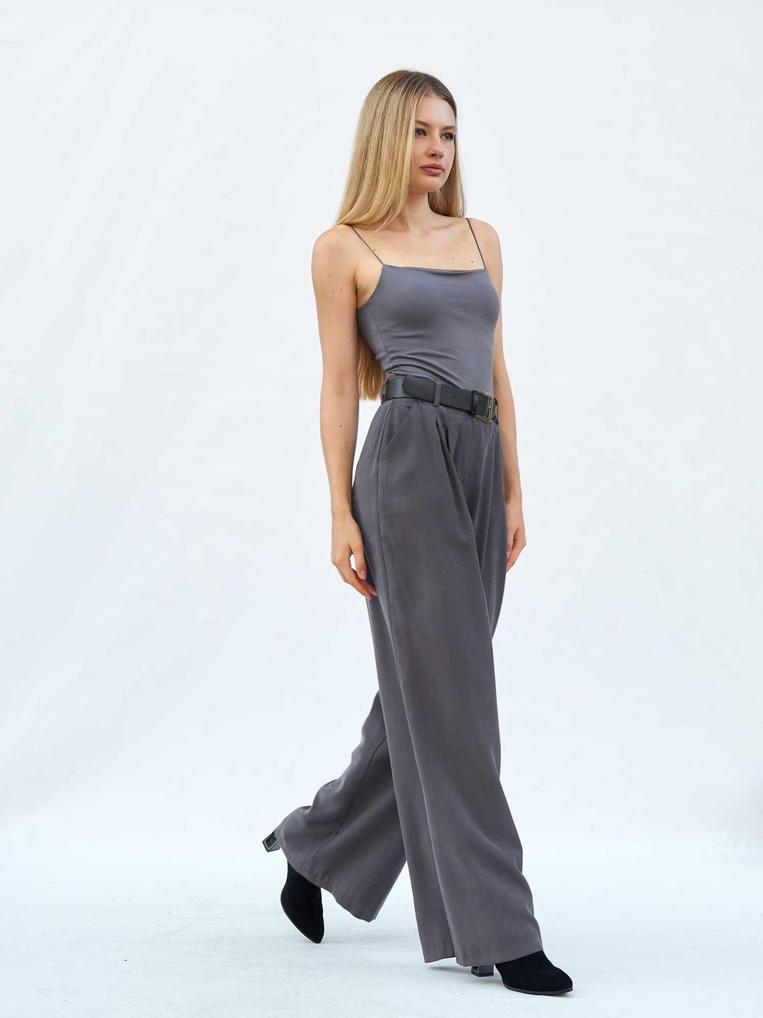 Pleated Palazzo Trousers with Belt - Women's Set - Lefon - by Peralane - photo 2