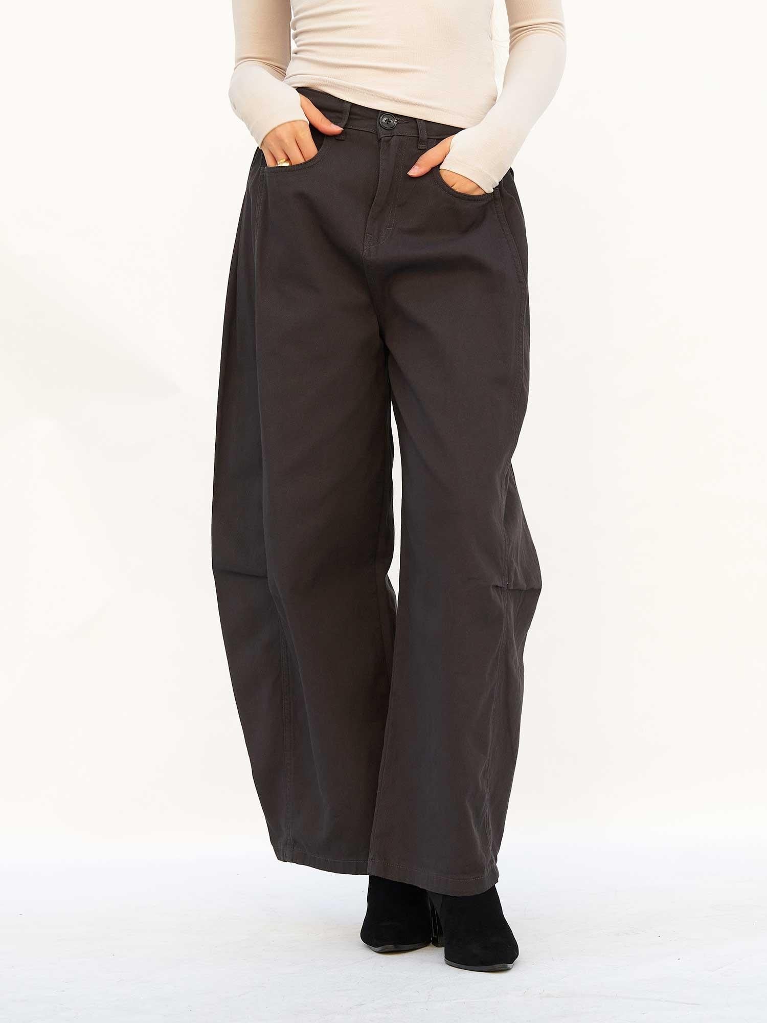 Curve Wide Gabardine Trousers - Anthracite - Lefon - by Peralane - photo 6